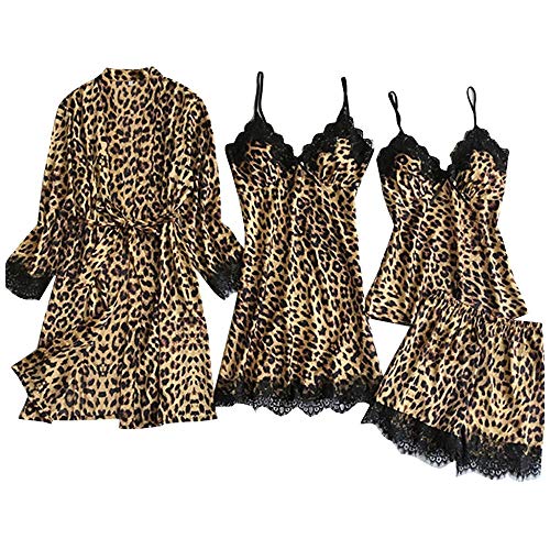 Pyjamas léopard pour femme avec peignoir pour vos soirées cocooning et nuits douces