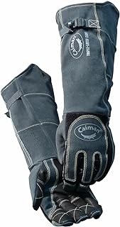 Premium Sheep Grain MIG/Stick Welding Gloves, Heavy Duty Triple-Layer Cuff, Boarhide Reinforcement, 3-D Kontour, Kevlar, Dark Gray, Large (1879-5)