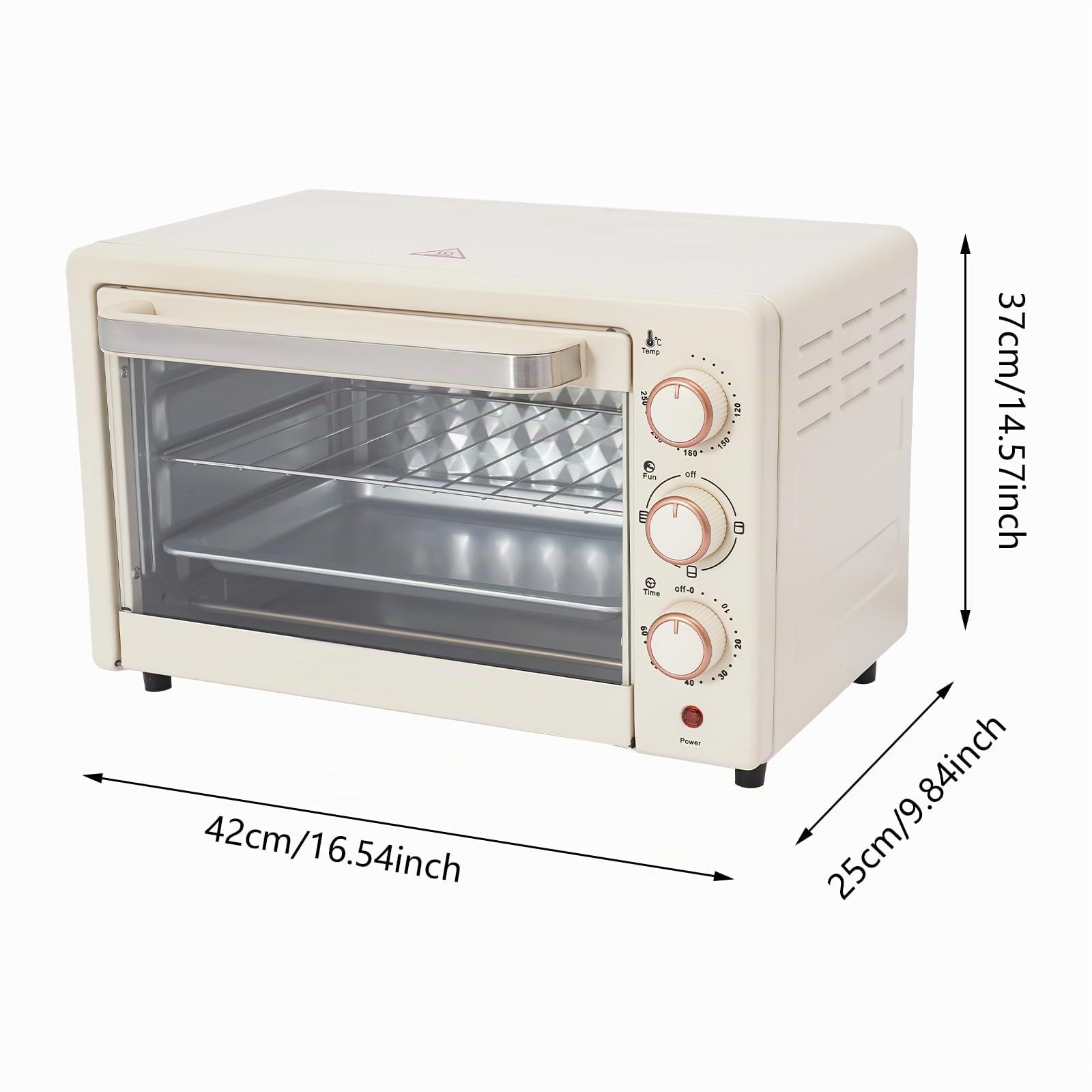 Mini four 22 litres | Four | Minuteur 60 min | 1000 W | Températures de 120 °C à 250 °C pour poulet rôti, pizza, saucisses, gâteaux aux œufs