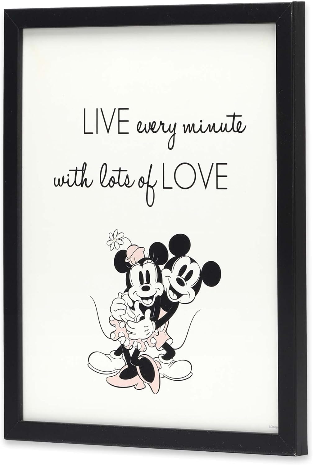Disney Mickey and Minnie Nostalgic Framed Wood Wall Decor - Live Every Minute With Lots of Love