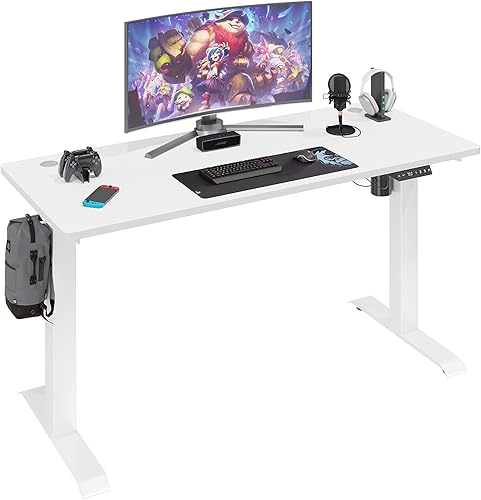 Vista 35 de Vongrasig Escritorio eléctrico de pie ajustable en altura, 63 x 24 pulgadas, mesa de pie para oficina en casa, estación de trabajo para computadora