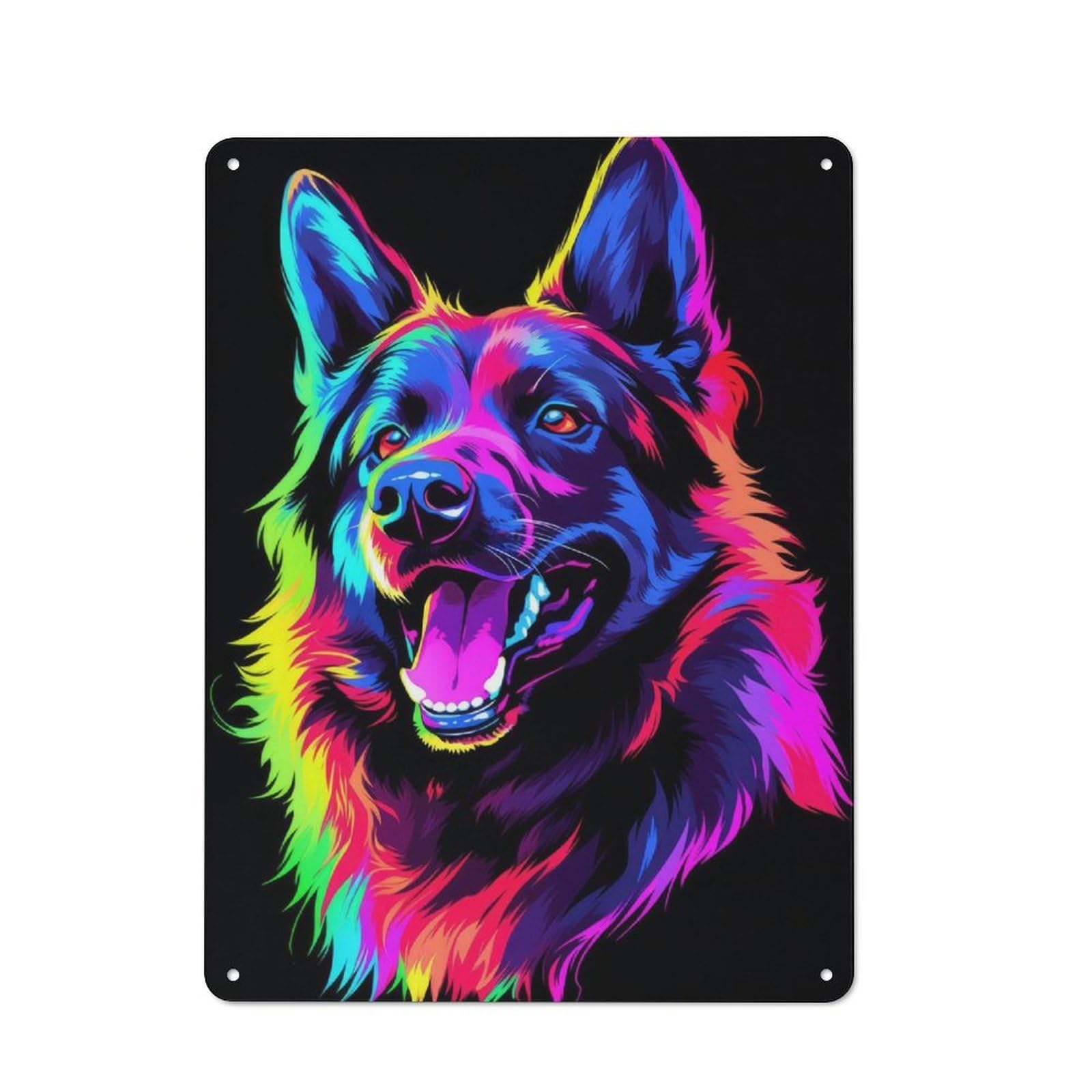 Junmoney Dog Animal Neon Pet Friend Vintage Tin Sign 40X30cm With For Home Office Or Studio, Winter Wall Decor For Creative Workspace Decorators