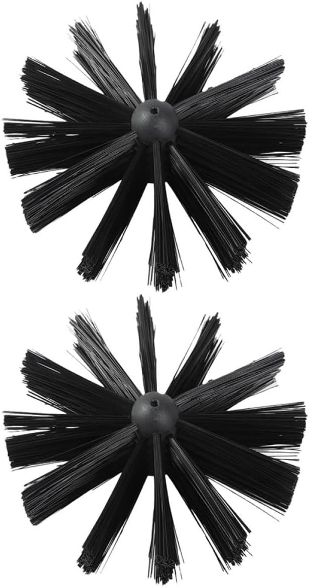 Chimney Cleaning Brush Kit 2pcs 150mm Brush Head for Fireplace Flue and Dryer Vent Chimney Sweeping Kit for Home Heating Maintenance