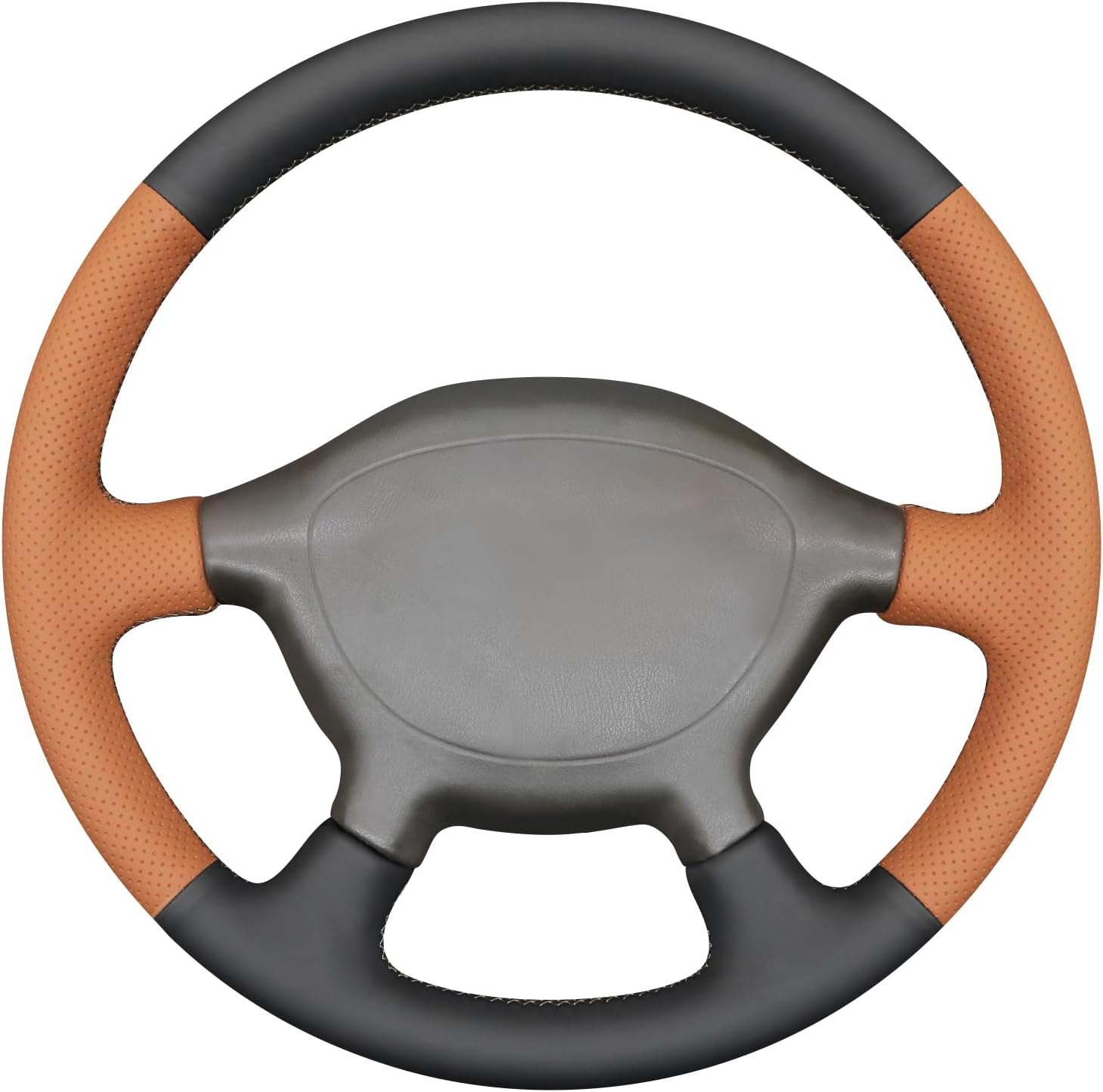 MEWANT Hand Stitch Car Steering Wheel Wrap Cover for Mitsubishi L200 1995-2005 / Triton 1997-2005 Steering Wheel Protector Steering Wheel Accessories for Mitsubishi