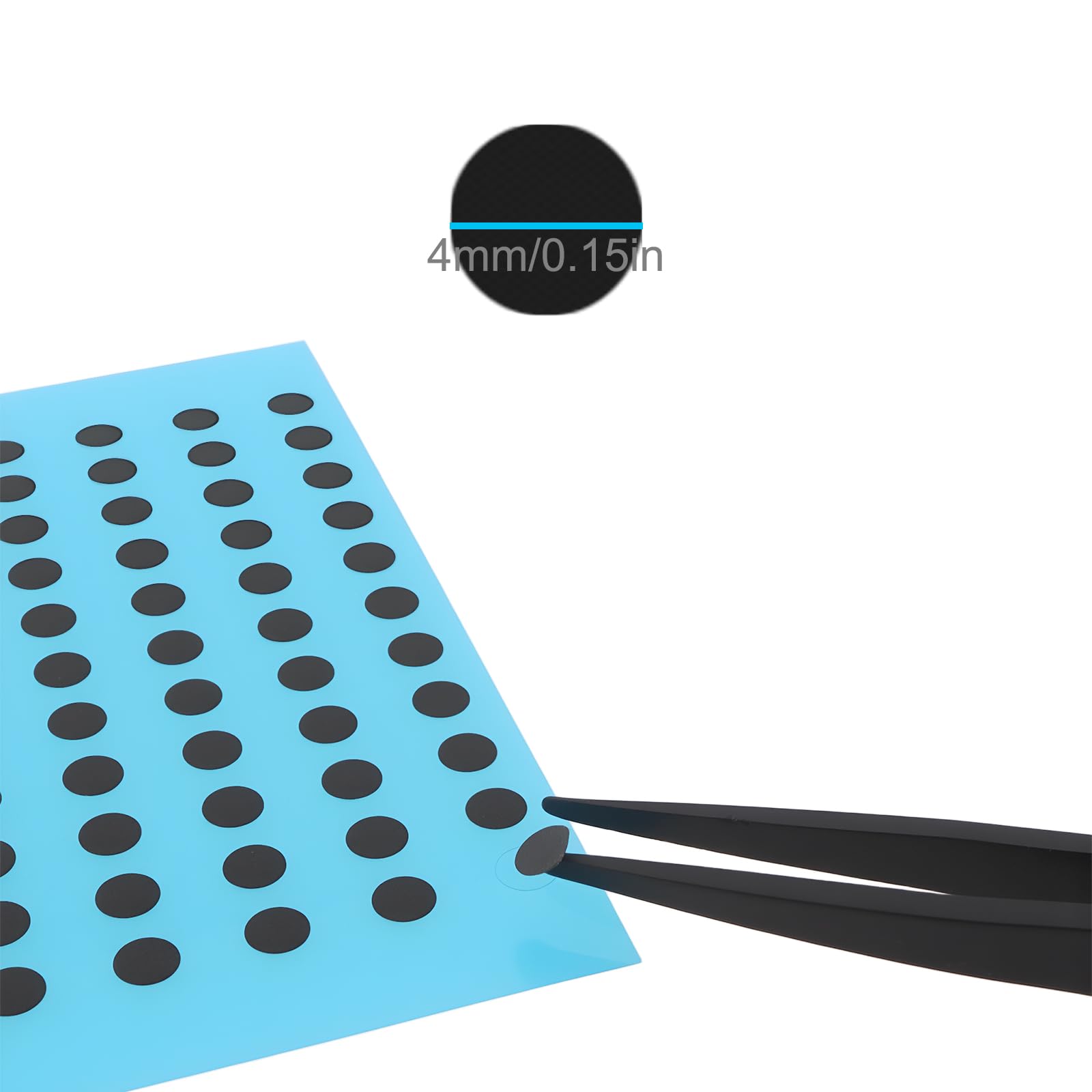 1 hoja de almohadillas conductoras circulares de 4 mm adecuadas para restaurar la funcionalidad de los botones del mando a distancia y del controlador