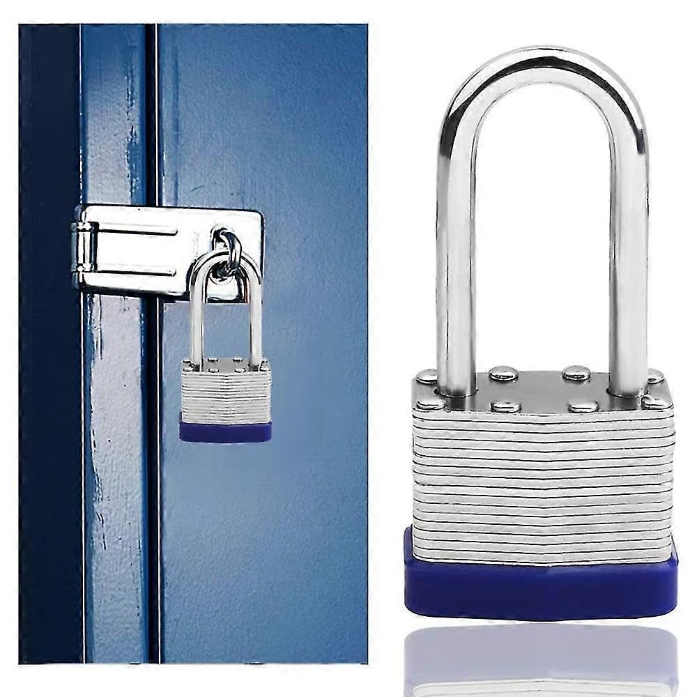 Joyhappst Image Color 2 Pack Padlocks With Keys Shackle Padlocks Long Lock Heavy Duty Key Padlock Weatherproof Locks For