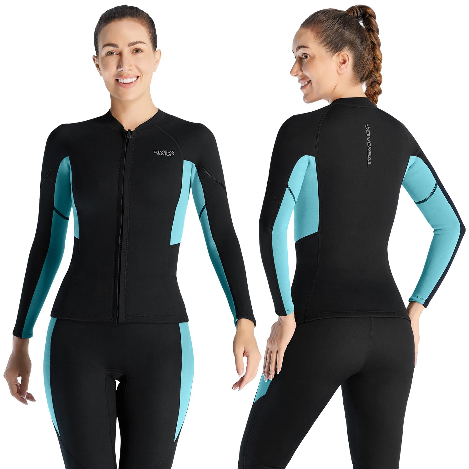 Combinaison en néoprène pour femme - 1,5 mm - Veste thermique à manches longues - Pour le surf, la natation, la plongée avec tuba