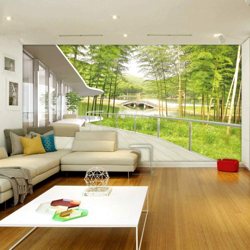 Papel Pintado Mural 3D Paisaje De Bosque De Bambú Papel Pintado Mural 3D Papel Pintado De Pared Carteles De Pared Pegatina De Pared Borde Autoadhesivo Ladrillo Baño Dormitorio Pared Extr 200x150 cm