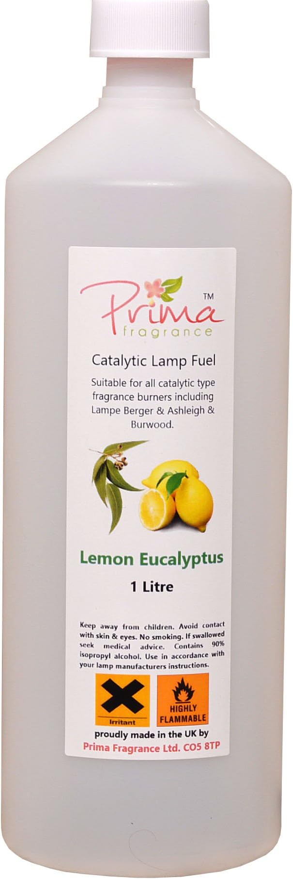 Prima Fragrance Lemon Eucalyptus Catalytic Lamp Fragrance Oil, 1 Litre