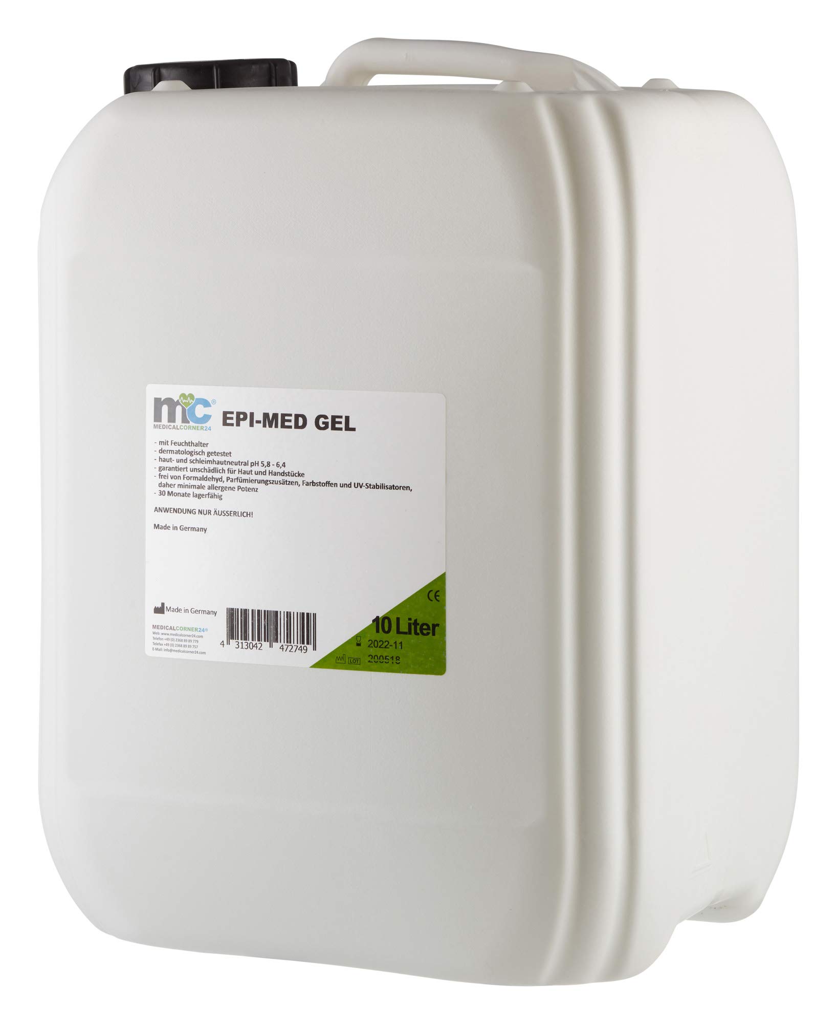 Medicalcorner24 IPL Gel Epimed, IPL Kontaktgel für Laser-Haarentfernung, 10 Liter Kanister
