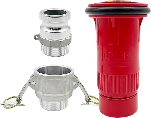 SAFBY Fire Hose Nozzle NPSH/NPT Thermoplastic Fire Equipment Spray Jet Fog with Aluminum Female and Male Fitting (1 inch thermoplastic set)