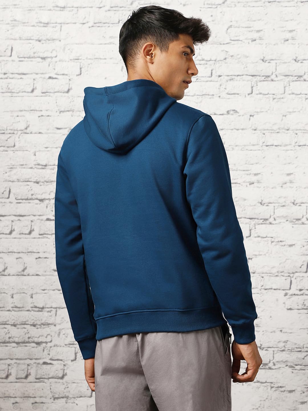 Nobero Męska bluza z kapturem z nadrukiem | 280 g/m² bogata bawełniana bluza z kapturem z długim rękawem | Stylowa i codzienna zimowa bluza z kapturem dla mężczyzn