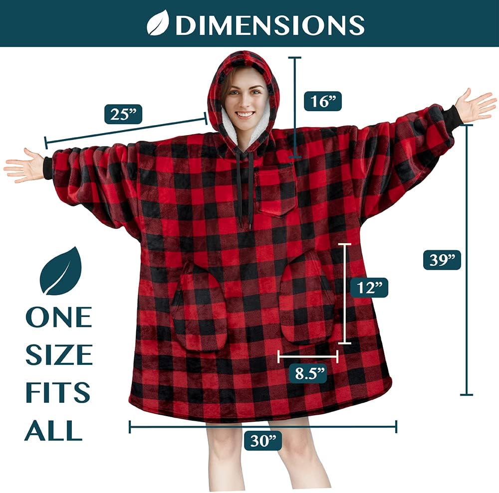 PAVILIA Blanket Hoodie for Women, Sherpa Wearable Blanket Men, Oversized Sweatshirt Blanket, Fleece Hooded Blanket Sweater