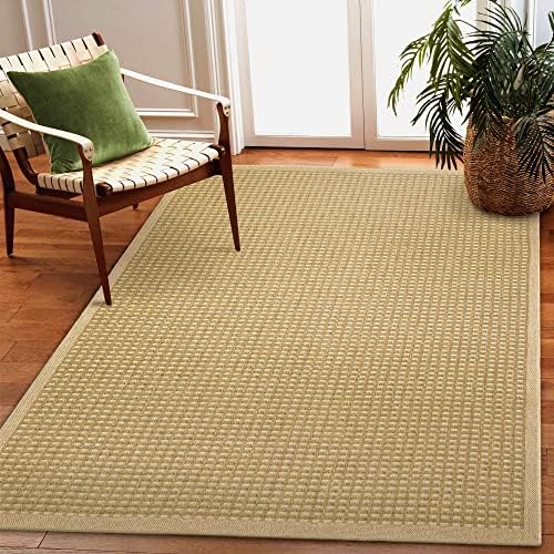 Liora Manne Monterey Indoor/Outdoor Power Loomed Synthetic Blend Durable Area Rug - Traditional Solid Casual Accent (Basket Green) (7'10" x 9'10")