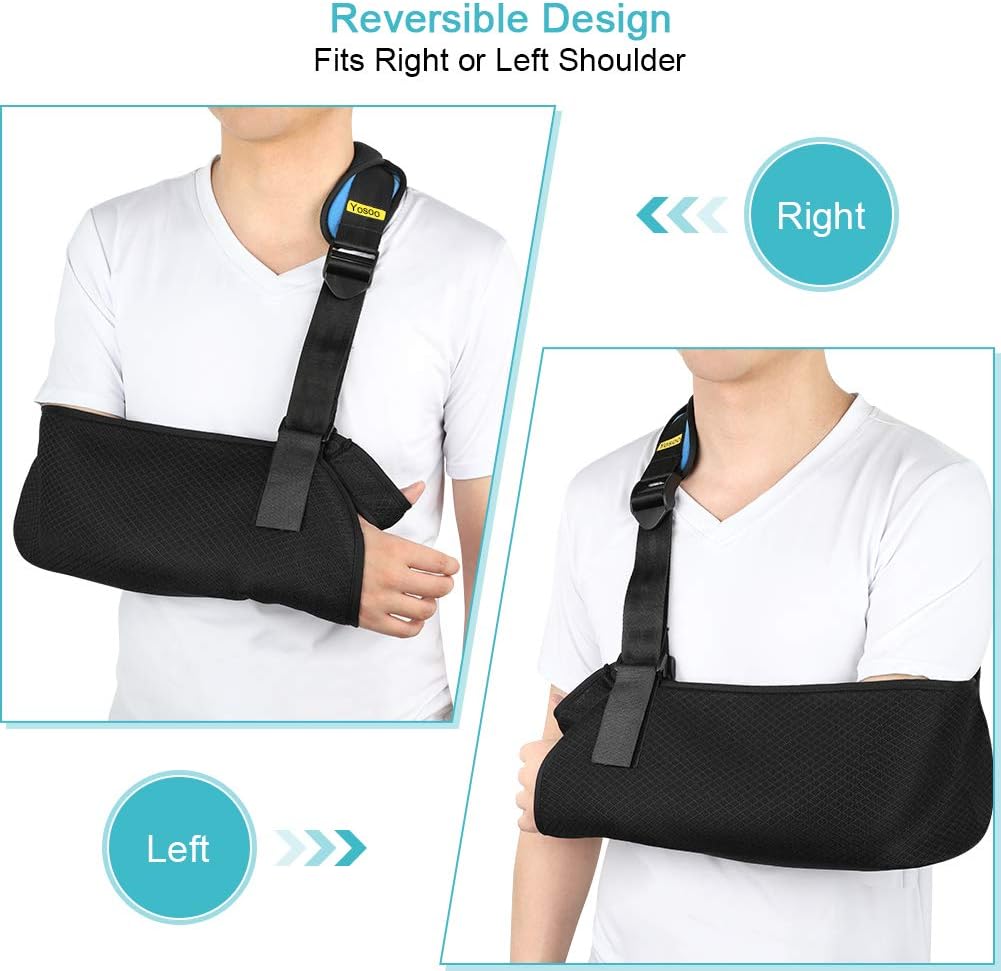Arm Sling, Mesh Medical Arm Support for Adults, Breathable Shoulder Immobilizer Elbow Arm Support for Broken Arm, Wrist, Elbow, Shoulder Injury, Available for Women and Men, Left or Right Arm : Health & Household