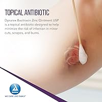 Vista 3 de Dynarex Bacitracin Zinc Ointment USP - Burn Cream and Antibiotic Ointment for Minor Cuts, Diaper Rashes, Wound Care and First Aid, 0.9g Packets - 12