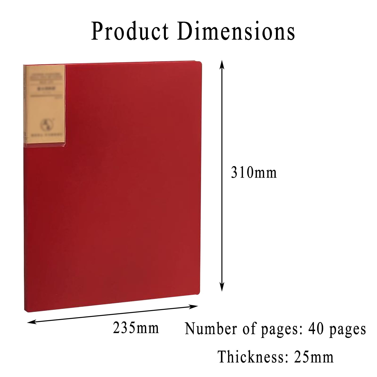 Lornetka składana Teczki na dokumenty, segregatory 40 kieszeni, teczka do portfolio, teczka ekspozycyjna, organizer na dokumenty/czerwony