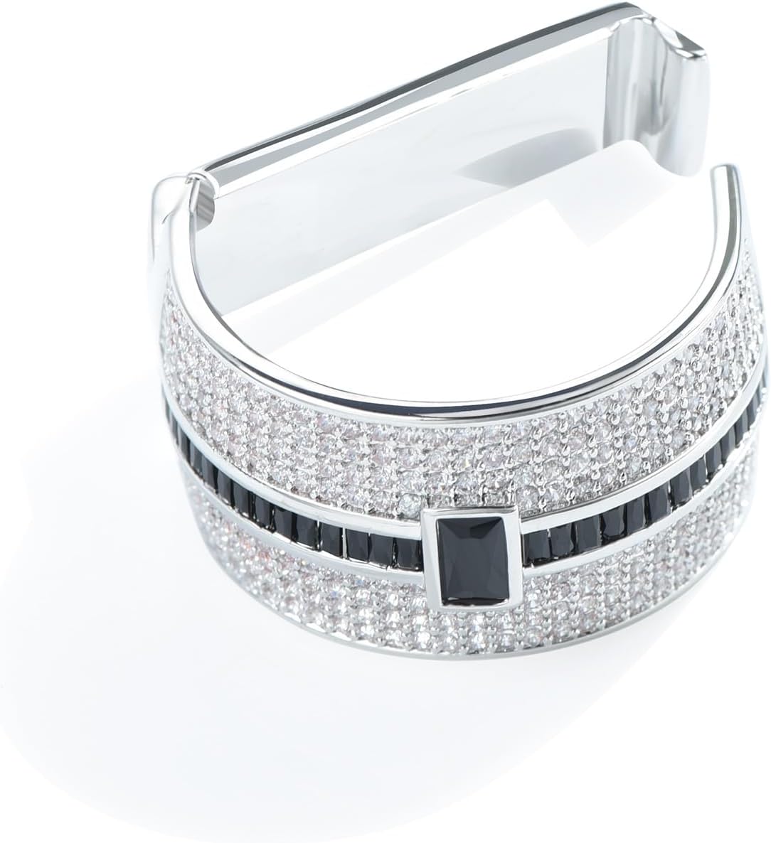 Sparkling Crystal Men's Neck Tie Ring Tie Clasp Necktie Clips Holder Tie Accessories with Box for Wedding Jewelry Gift