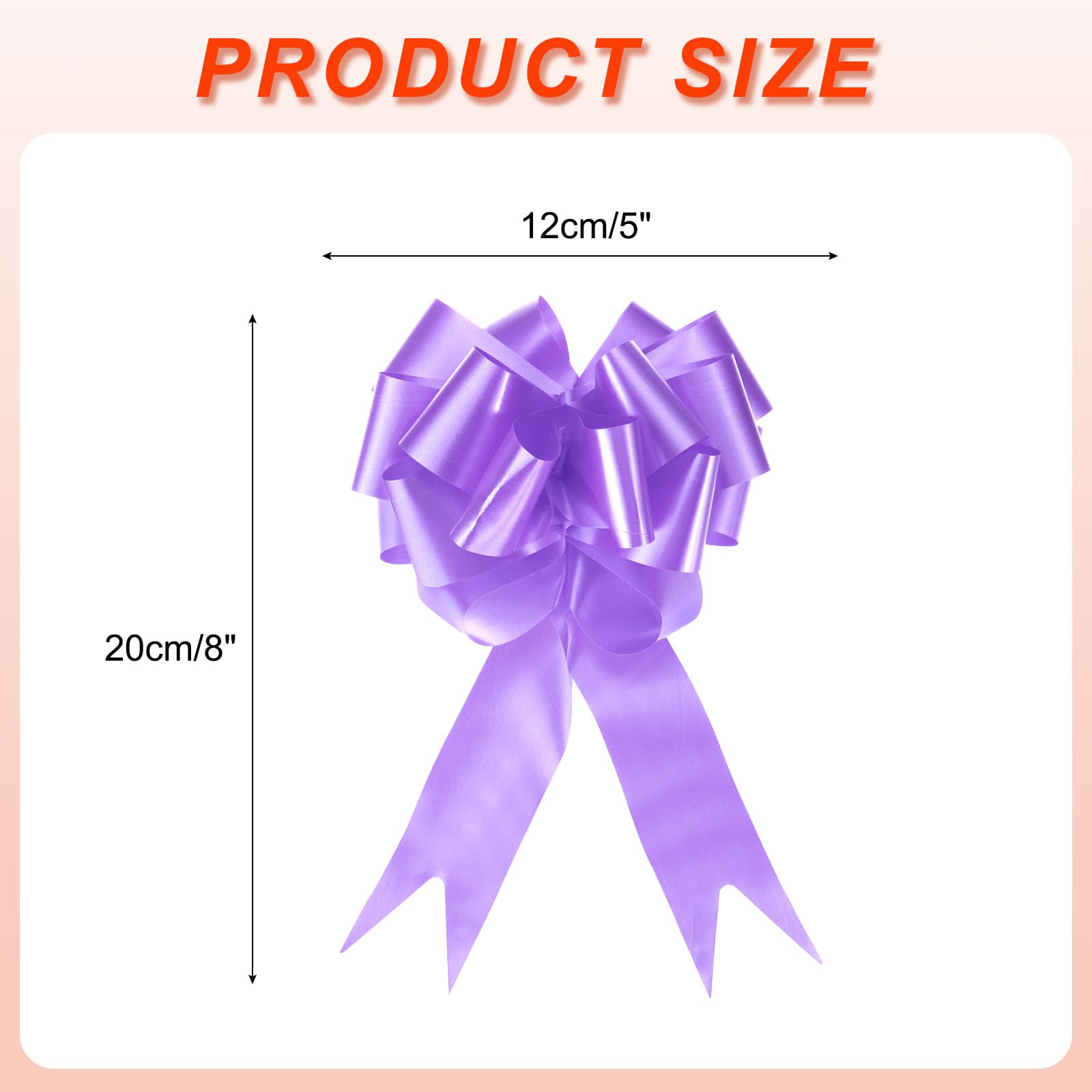 QUARKZMAN 10 Piezas 5" Grandes Lazos de Regalo de Cinta de Color Lila Claro para Decoración de Coches de Boda, Cestas de Regalo, Lazos de Navidad