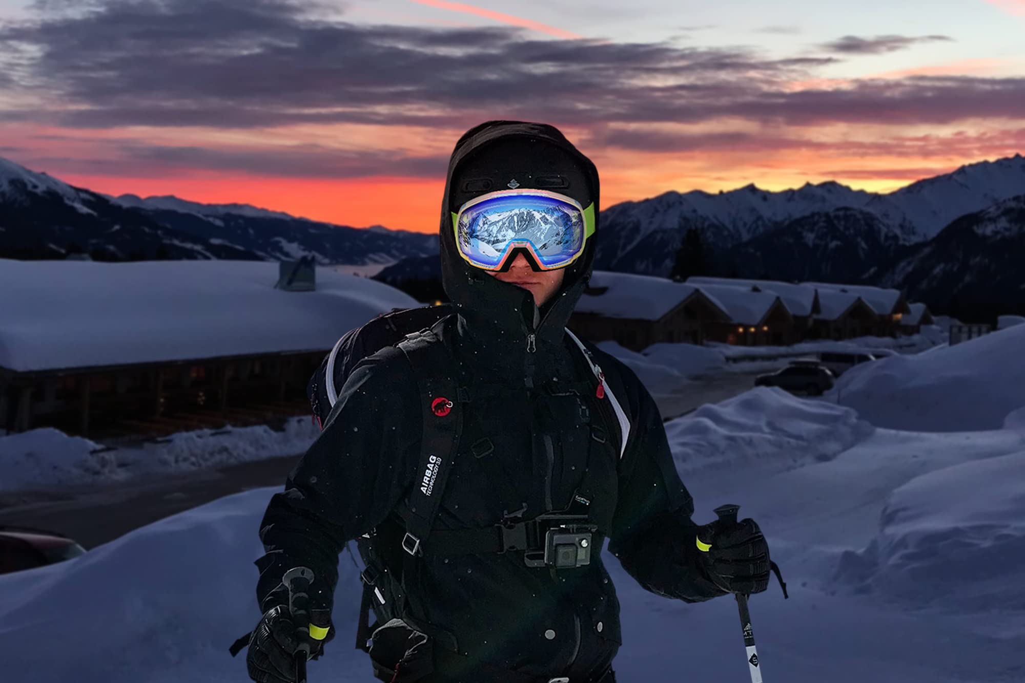 FEISEDY Masques de Ski Hommes & Femmes, Anti-Buée, Protection UV B2960 | Design OTG, Adaptés à la Neige, Masques de Snowboard pour Porteurs de Lunettes