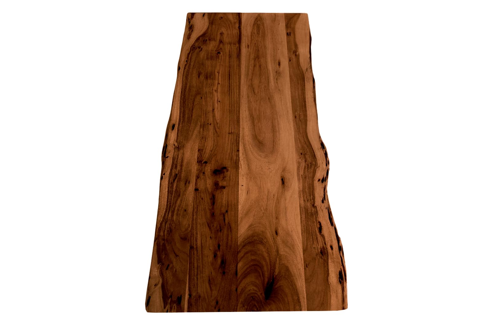 SAM Holzplatte 140x60 cm Louis, Tischplatte aus Akazienholz massiv + nussbaumfarben, Baumkanten-Platte für Heimwerker, geeignet für Arbeitsplatten, Tische & Fensterbretter