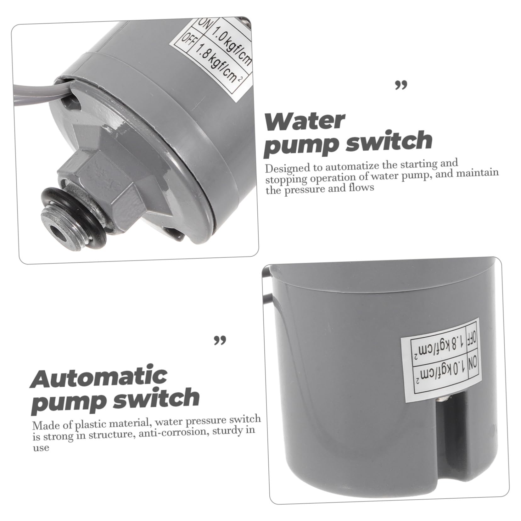 Veemoon 3 Stück Wasserpumpen Druckcontroller Automatischer Druckregler für Selbstansaugende Wasserpumpen Praktische Lösung für Stabile Wasserdrücke