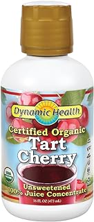 Dynamic Health 100% Pure Organic Certified Tart Cherry Juice Concentrate, 16-Ounce (Packaging May Vary)