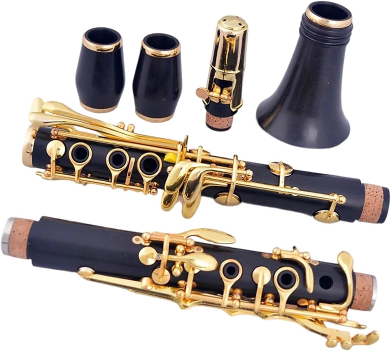 Bb Clarinet Ebony 17 Keys Gold Plated Professional Clarinet