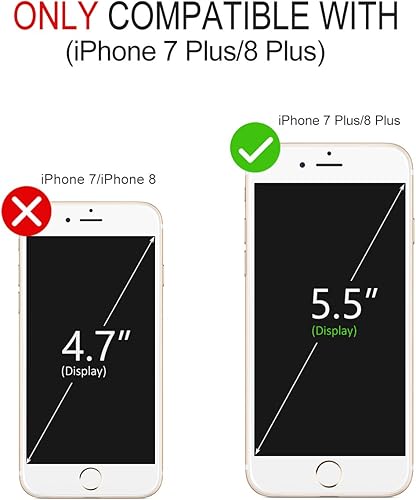 Miniatura 4 de Vofolen Funda para iPhone 8 Plus Funda tipo cartera para tarjeta de crédito, ranura de identificación, cubierta deslizante, bolsillo oculto, de