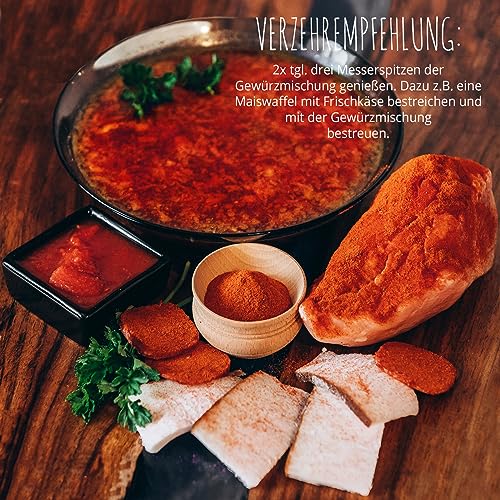 Paprika geräuchert 275g, geräuchertes Paprikapulver süß, Smoked Paprika, Rauchparika würzig und intensiv, in Deutschland abgefüllt
