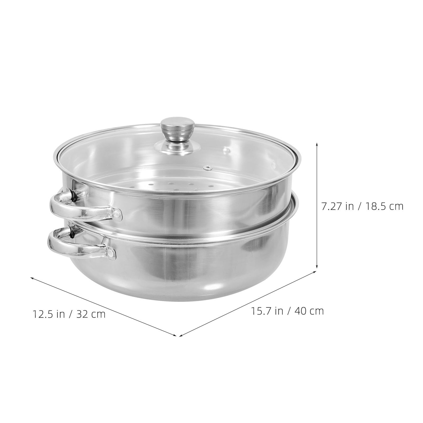 Genérico Olla Vaporera de Acero Inoxidable de Doble Capa con Asas Ergonómicas para Cocinar al Vapor Mariscos y Verduras en Cocina Doméstica