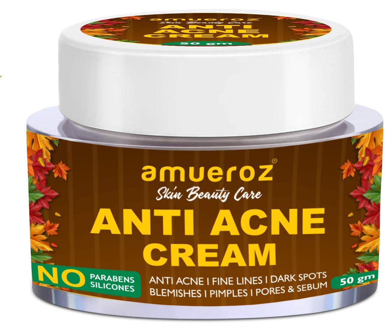 Amueroz Anti Acne Cream | Reduce Pigmentation, Blemish, Pimples,| For Dry, oily, Normal Skin | Tea Tree Oil,Chamomile, Licorice, Calendula, Rosemary, Green tea - 50gm