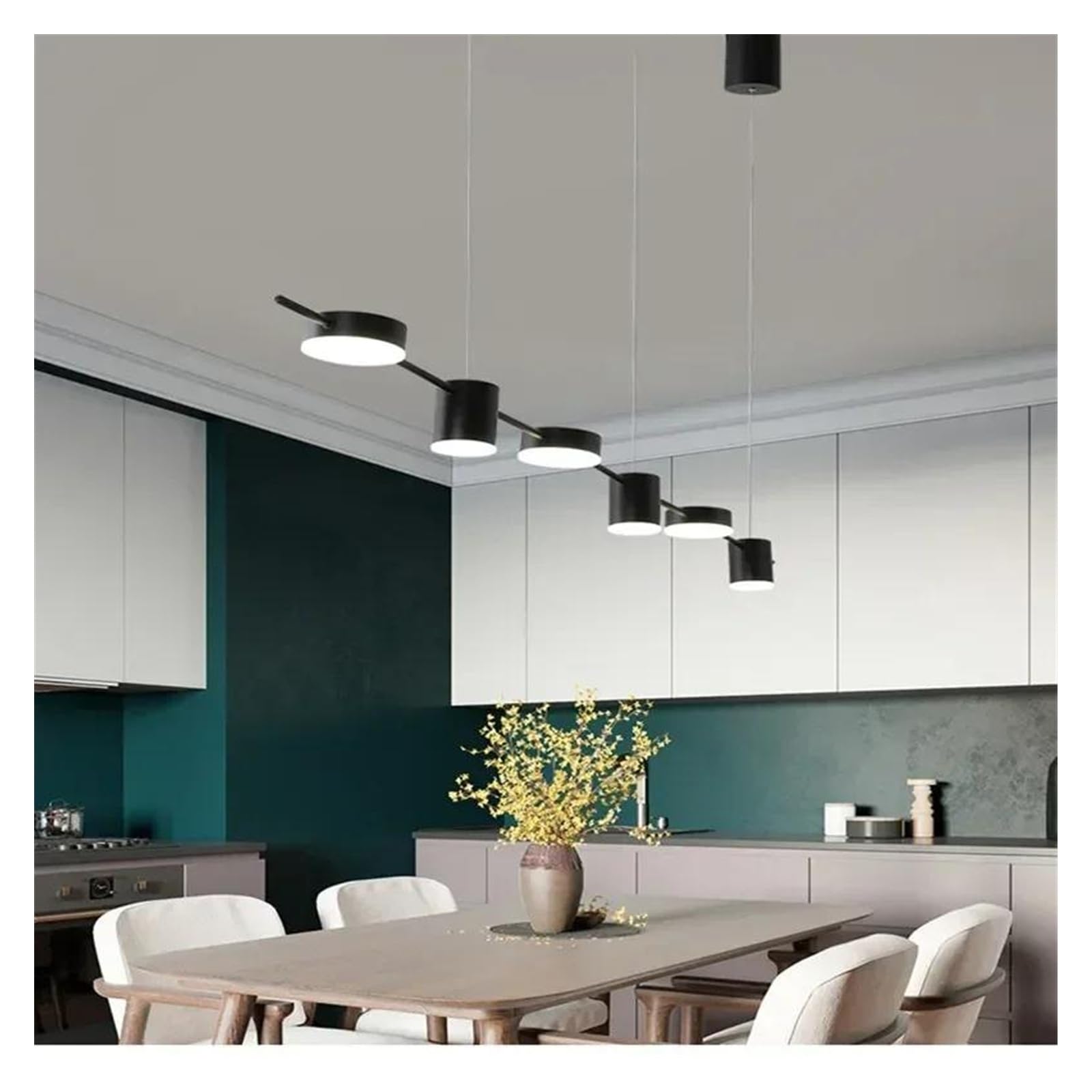 Lustre nordique à 6 têtes pour créer une ambiance chaleureuse au restaurant