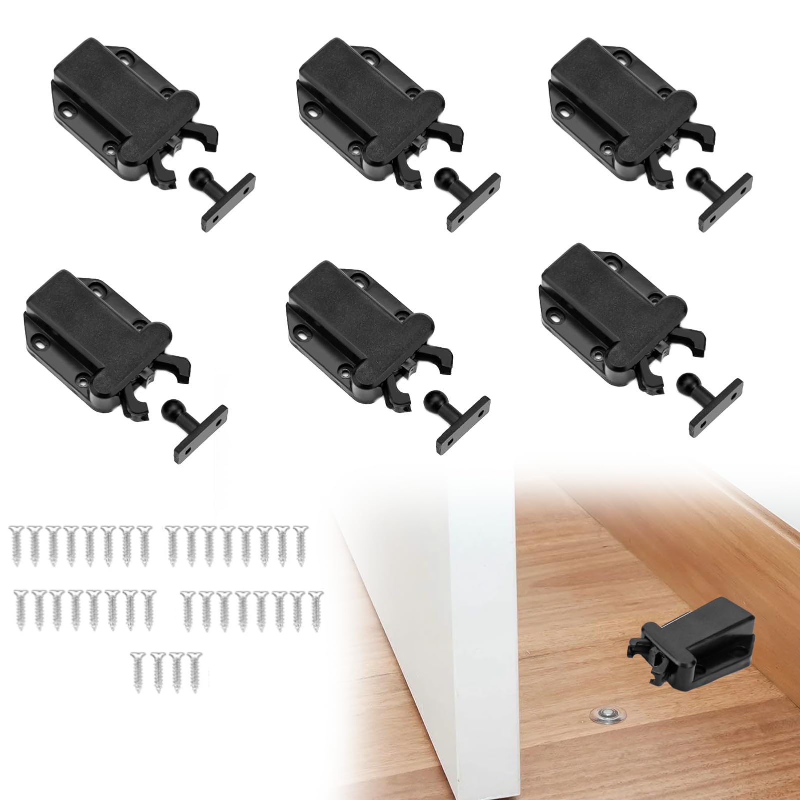 Buy 42PCS Durable Push to Open Door Catches Anti Corrosion Elastic