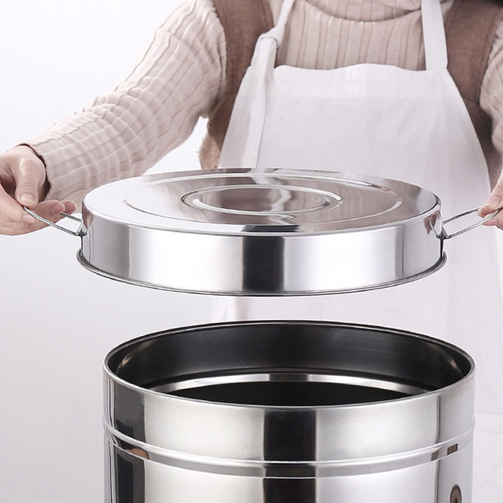 Hermetyczne pojemniki kuchenne ze stali nierdzewnej do przechowywania mąki, płatków, ryżu, 10 kg, odporne na wilgoć, słoiki z pokrywkami dla optymalnej świeżości żywności