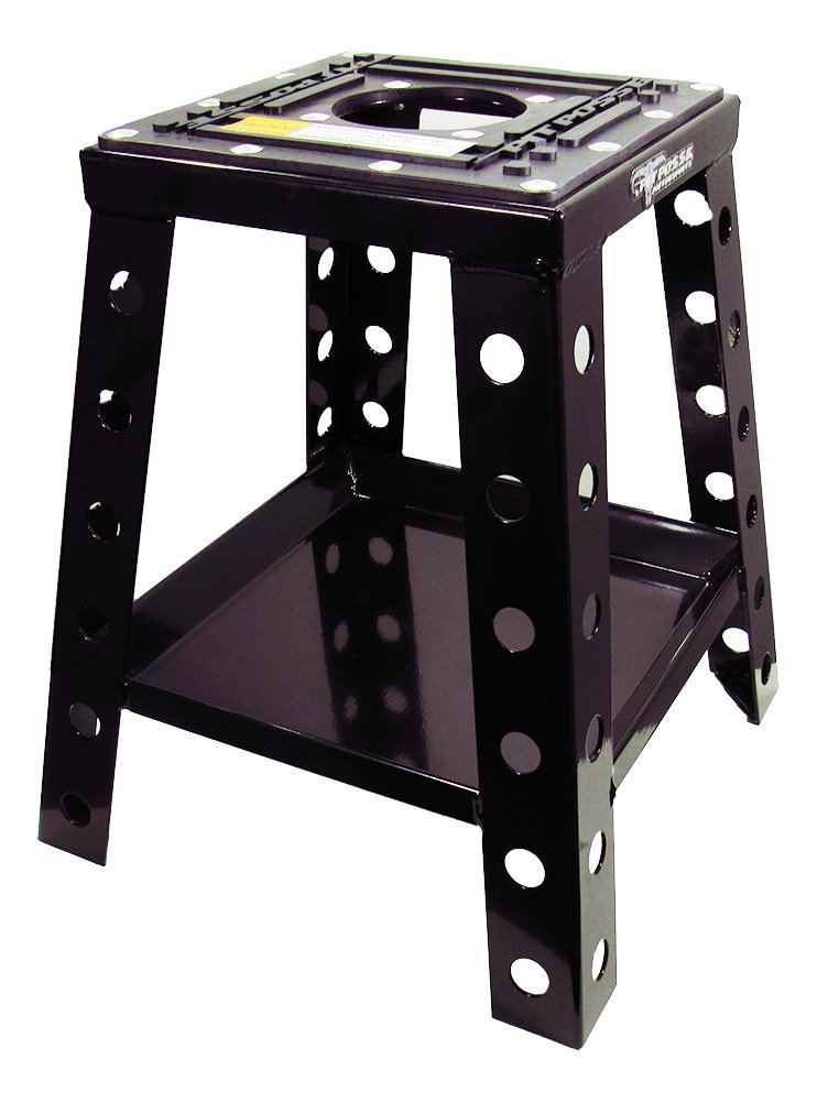Pit Posse PP145BK Motorcycle Stand Dirt Bike Off-Road Universal fits Motocross Mini Bike MX - Compatible with Yamaha Honda Kawasaki Suzuki KTM - Includes Tool Tray (Black)