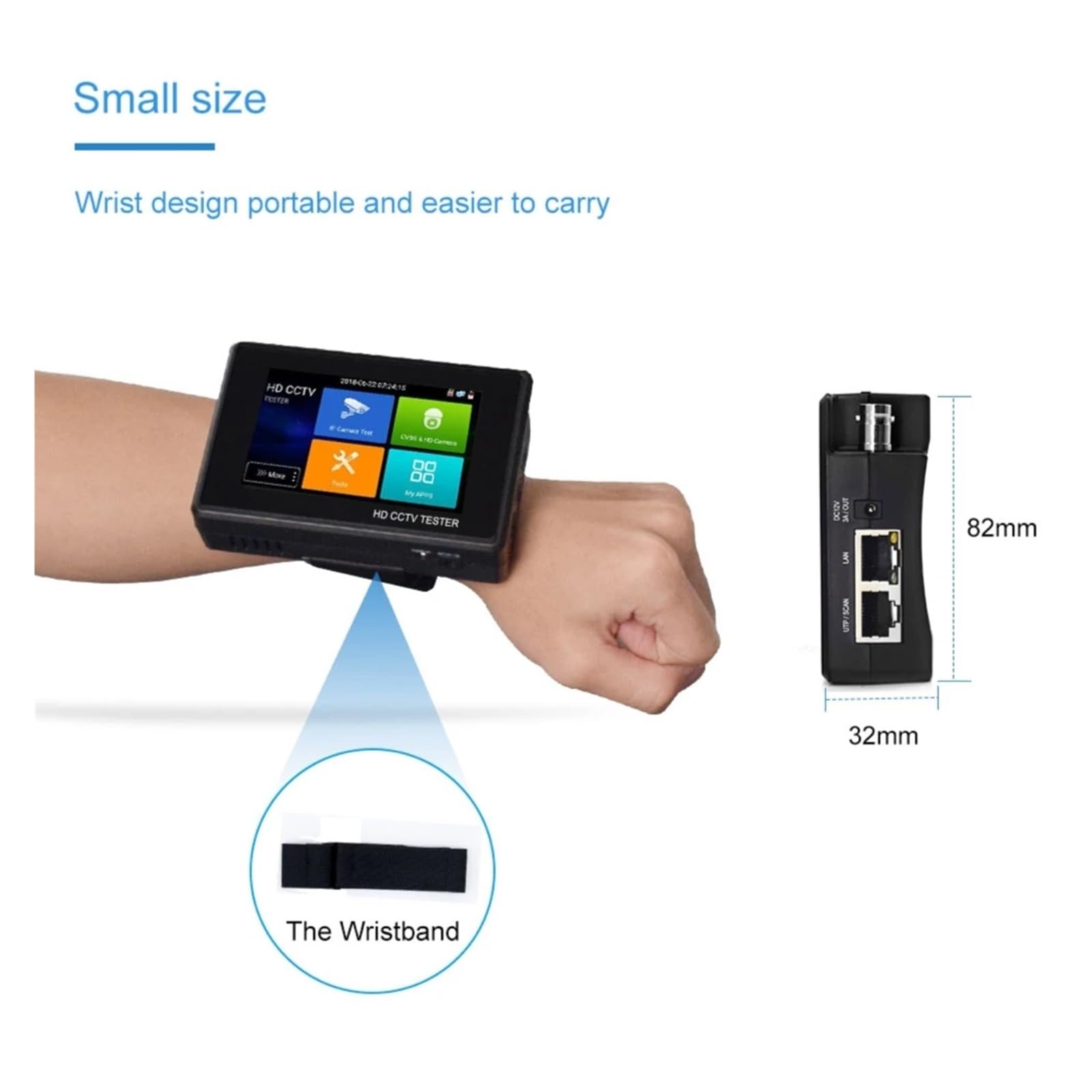 Tester CCTV, Tester telewizji przemysłowej kamera IP Ahd Mini Monitor 4k VGA Tester IPC CCTV Poe przenośny monitor Cftv testowanie kabla kamery(5100 plus)