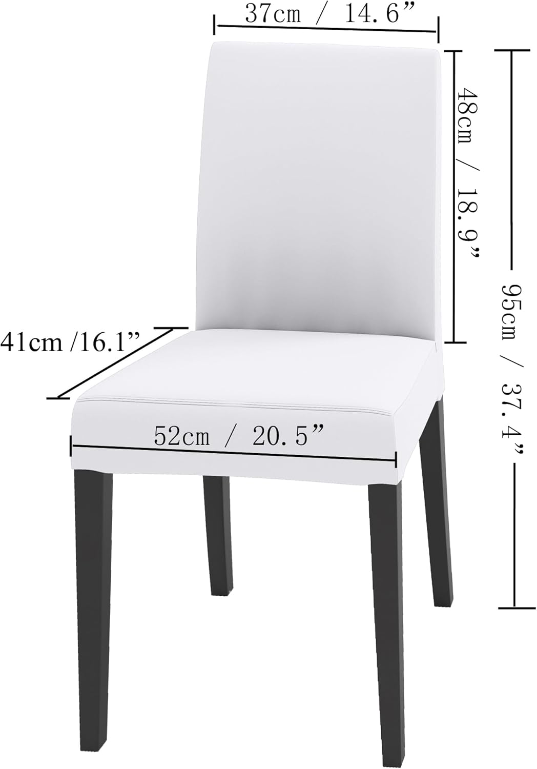 耐久性のあるBergmundチェアカバー交換用は、IKEAダイニングチェアカバーまたはスリップカバー(レザーブラック)