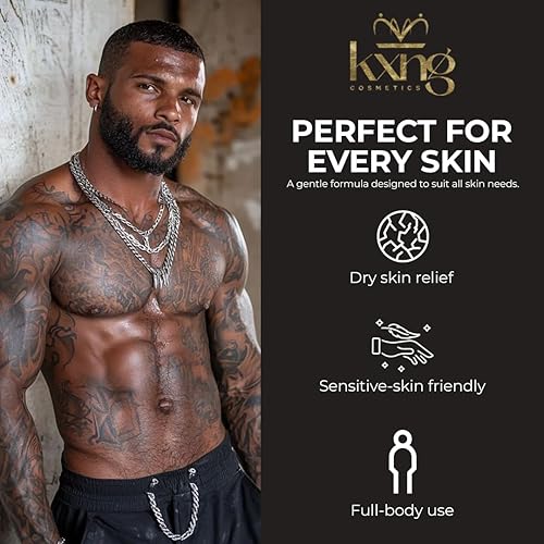 Miniatura 7 de KXNG Cosmetics Crema orgánica de manteca corporal de karité  4 onzas  Manteca corporal para hombres y mujeres con karité, cacao, mango y aceite de