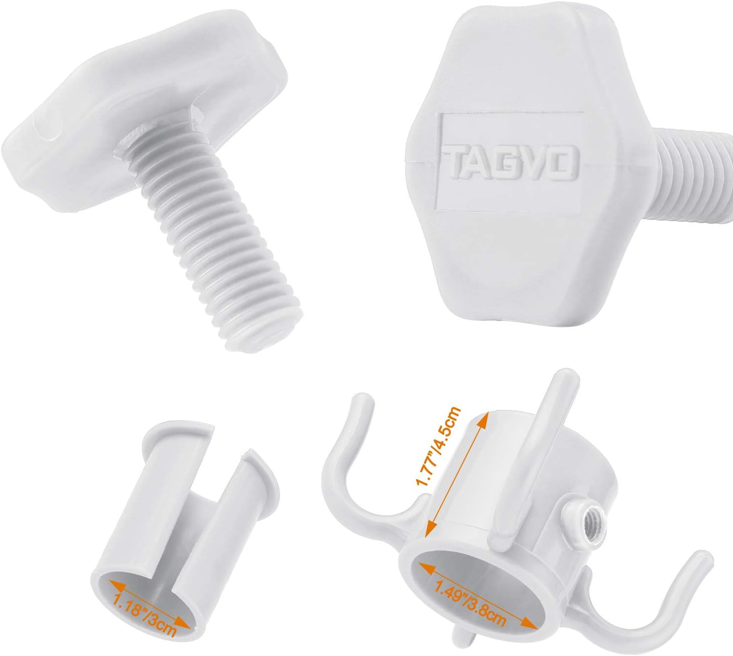 TAGVO 2pcs Crochet de parapluie 4-broches, plastique suspendu pour serviettes, appareils et sacs - Durable & polyvalent - Image détaillée