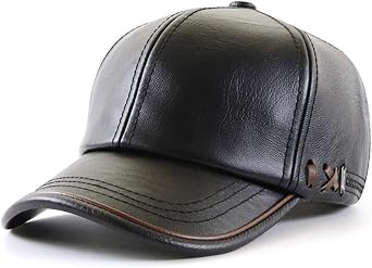 FREEBIRD99 Mens Faux Leather Adjustable Winter Warm Baseball Cap Dad Hat