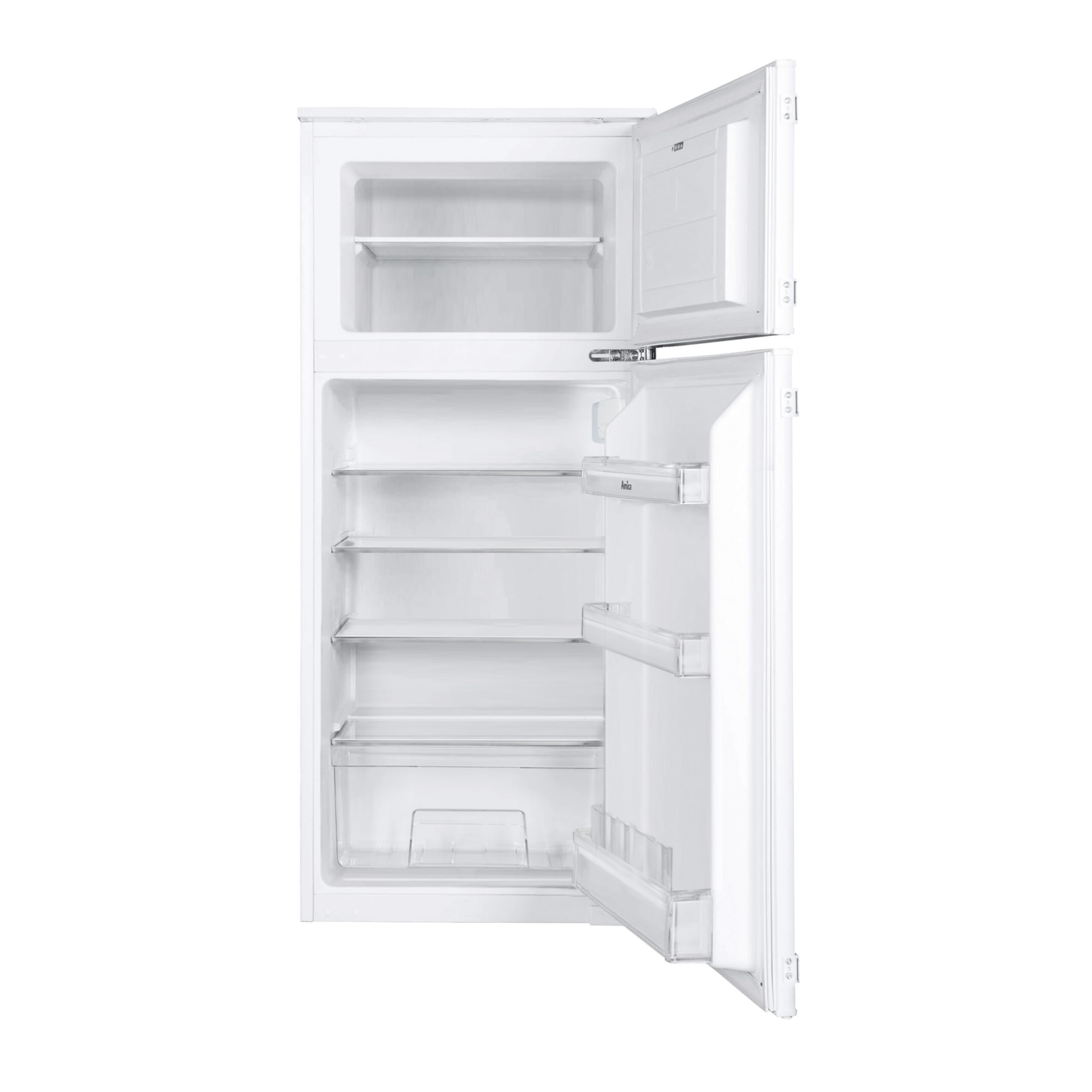 Amica Einbau Kühl Gefrierkombination Doppeltür mit Gefrierfach oben für 122 cm Nische, Schlepptür-Technik, Inverter Kompressor, elektronische Steuerung, Tür-Offen-Alarm