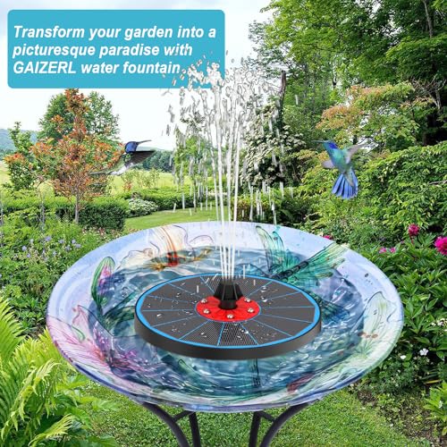 GAIZERL Solar Bird Bath Fountain,Upgrade 3.5W Glass Panel Solar Fountain with 2200mAh Backup Battery, Colorful LED Lights,8 Spray Mode, 4 Fixed Rods for Garden, Pond, Pool,Patio Outdoor Water Feature by GAIZERL - Image 7