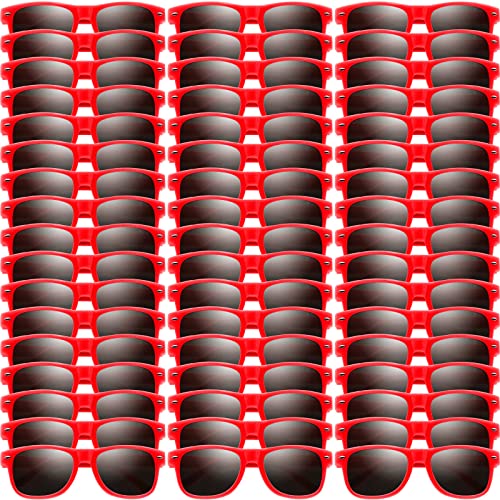 Oleitodh 60 Pack Kids Sunglasses Party Favors, Kid's Red Sunglasses Bulk, Childrens Sunglasses Boys Girls Eyewear Pack for Goody Bag Fillers Summer Beach Pool Birthday Party Supplies
