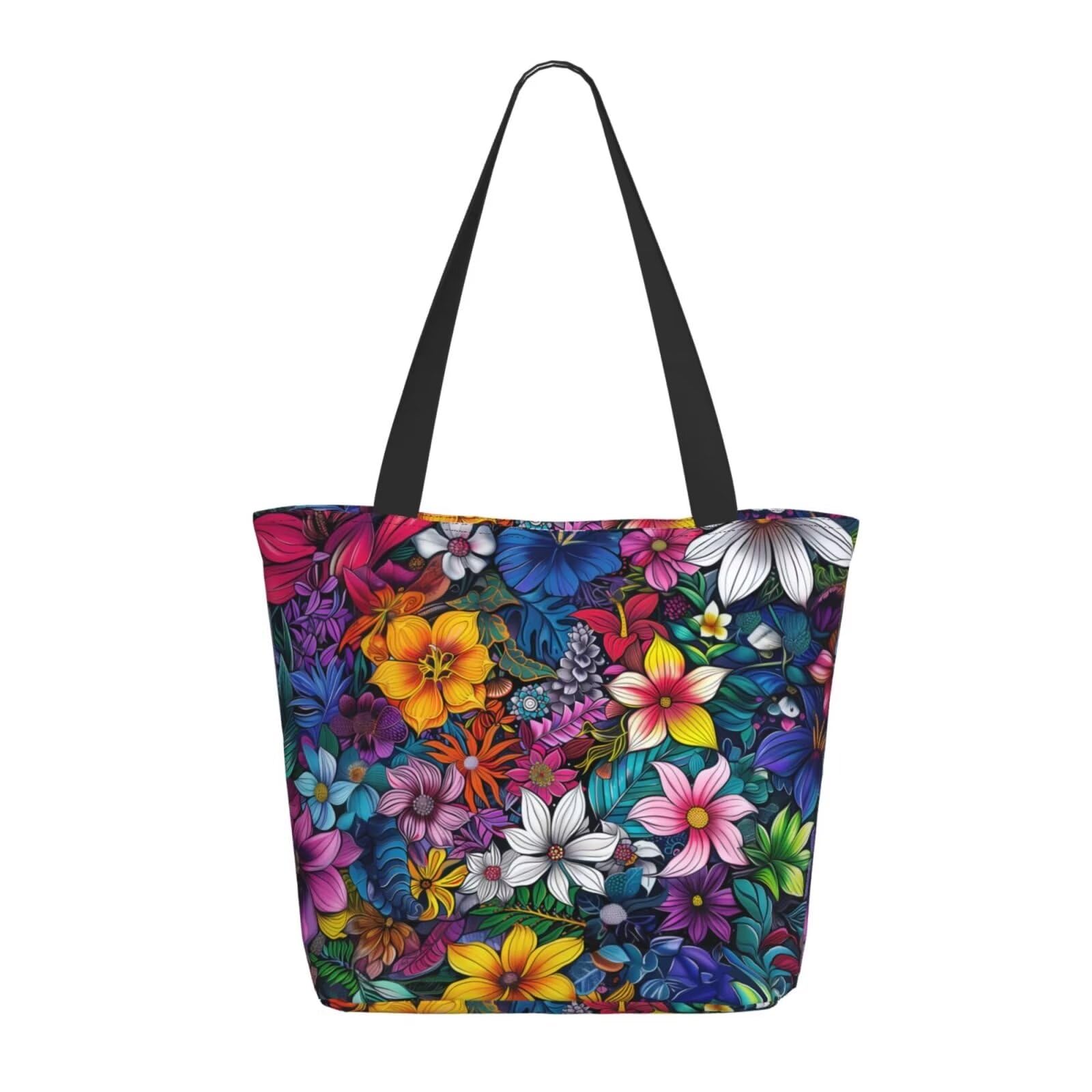 MAGIFUN Canvas Tote Bag Travel Handbag for Women Foldable Shopping Bags Tote Bag