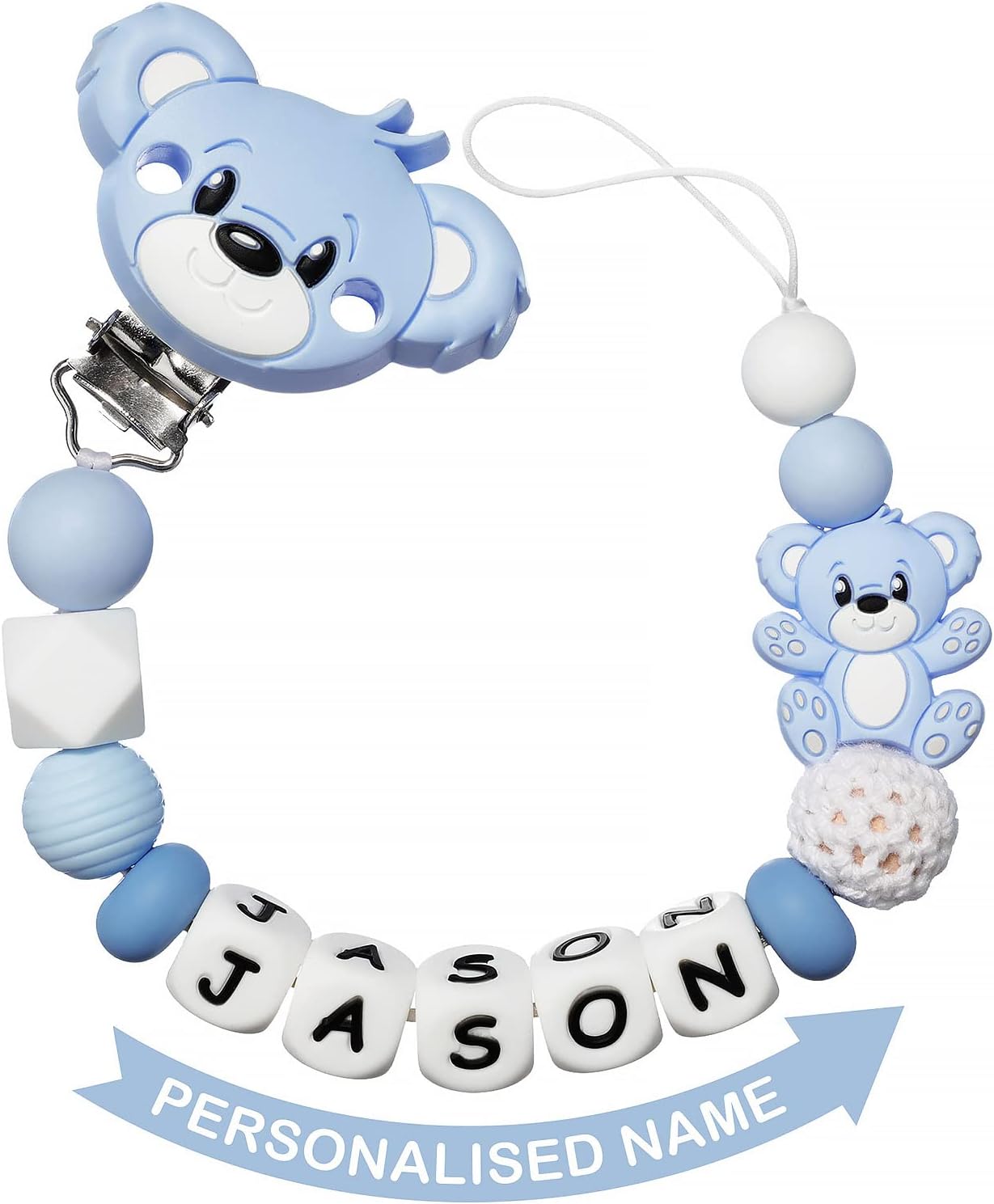 Amazon.com : Personalized Pacifier Clip with Name for Baby, Customized ...