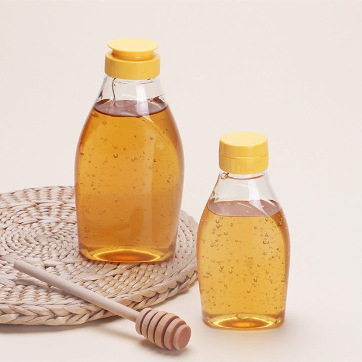 Squeeze Bottle 6 -piece Flavors Squeezing Bottle Sauce Allocation Transparent Plastic Seasoning Container Dinnerware(250g)