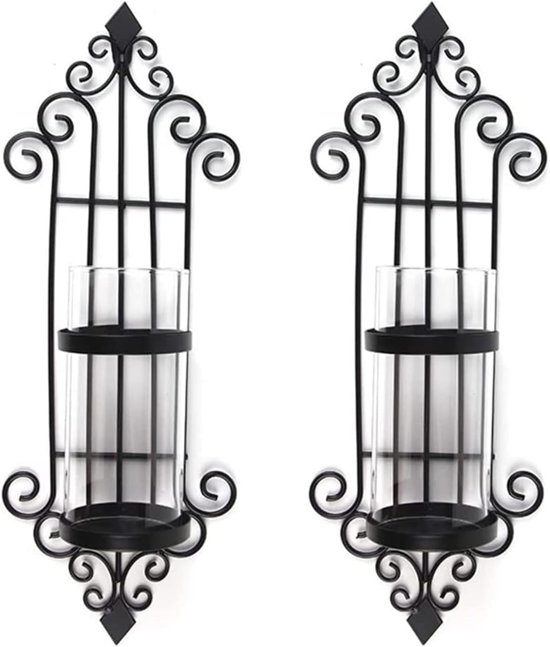 Wall Hanging Candle Holder Sconce, 2pcs Hanging Wall Mounted Candle Holder Metal Candle Wall Sconces for Bedroom, Dining Room, Bathroom Bedroom,Gold