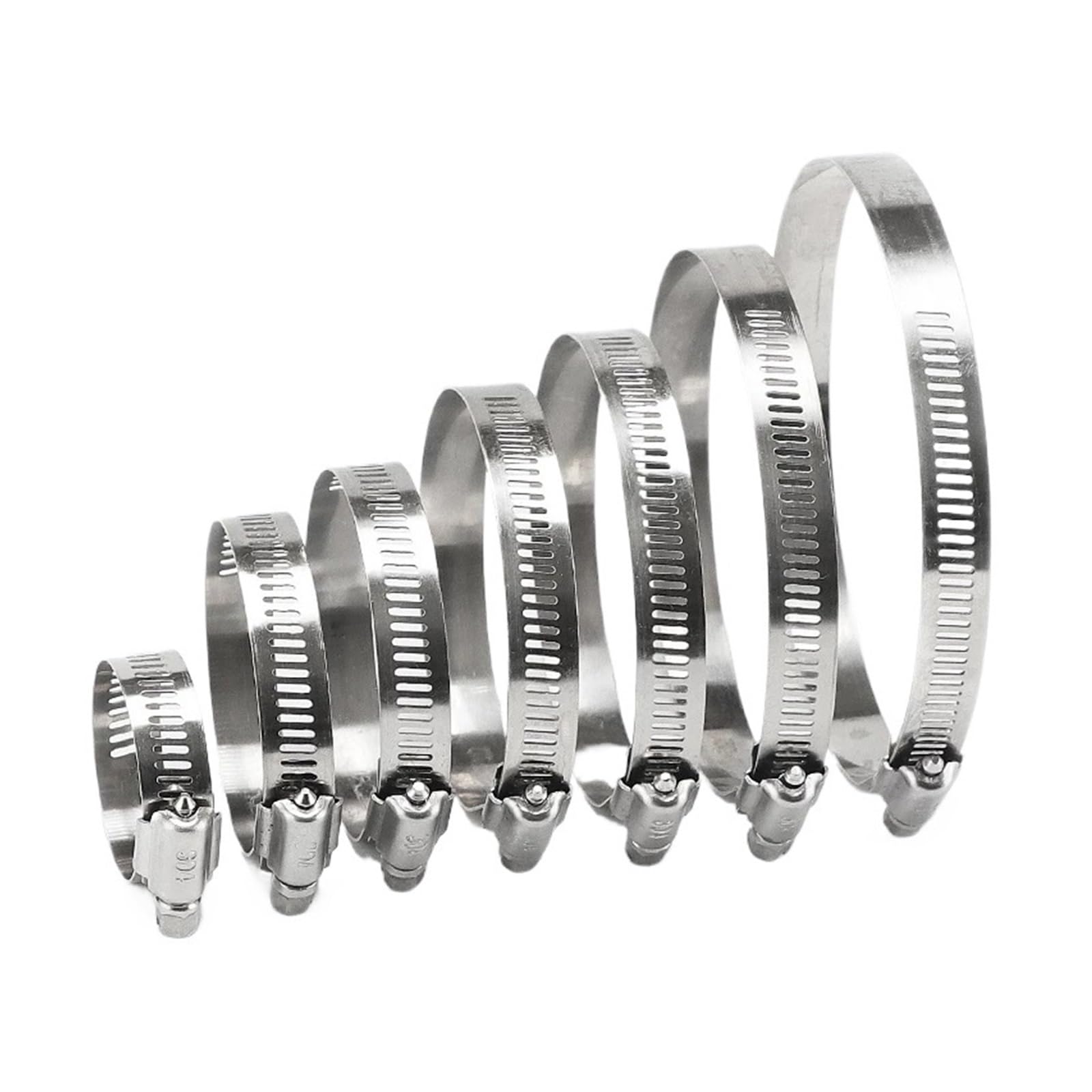 Stainless Steel Pipe clamp 1/2 Stainless Steel Hose Clamp Adjustable Drive Hose Clamp Worm Size Clip Hoop(27-51mm)