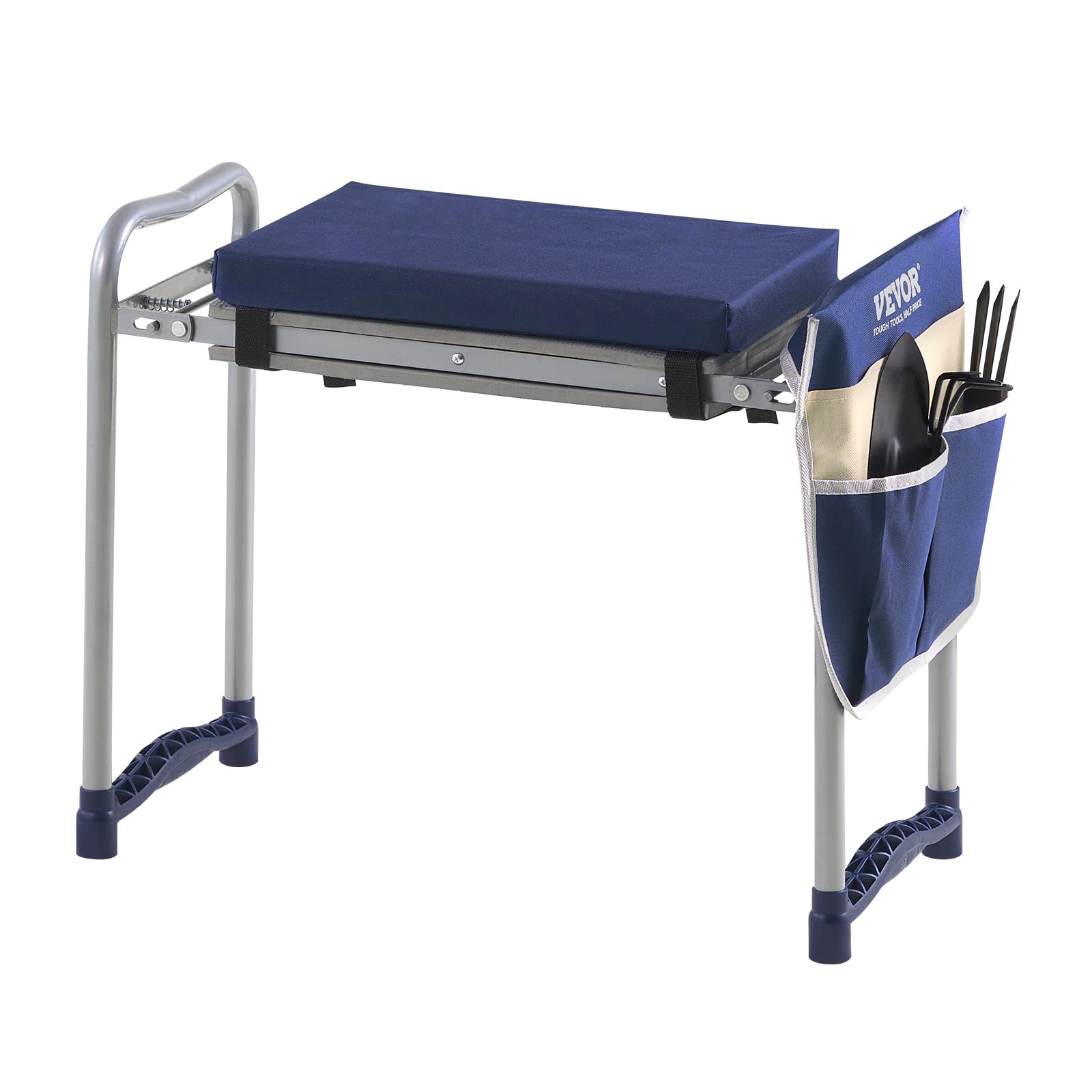 VEVOR Agenouilloir de Jardinage, Coussin Large 28 cm, Tabouret de Jardinage, Capacité 163 kg, Banc de Jardin Pliable, Siège Polyvalent avec Sac à Outils pour Jardin, Grands-Parents, Personnes Âgées